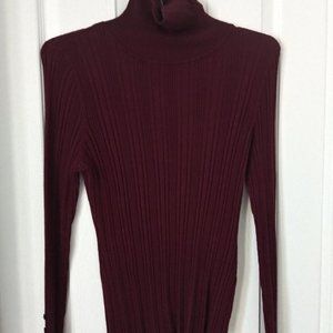 Women's Ribber Burgundy Turtleneck Size XL